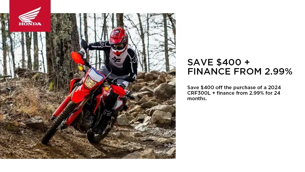 HONDA – 2024 CRF300L – SAVE $400 + FINANCE FROM 2.99%