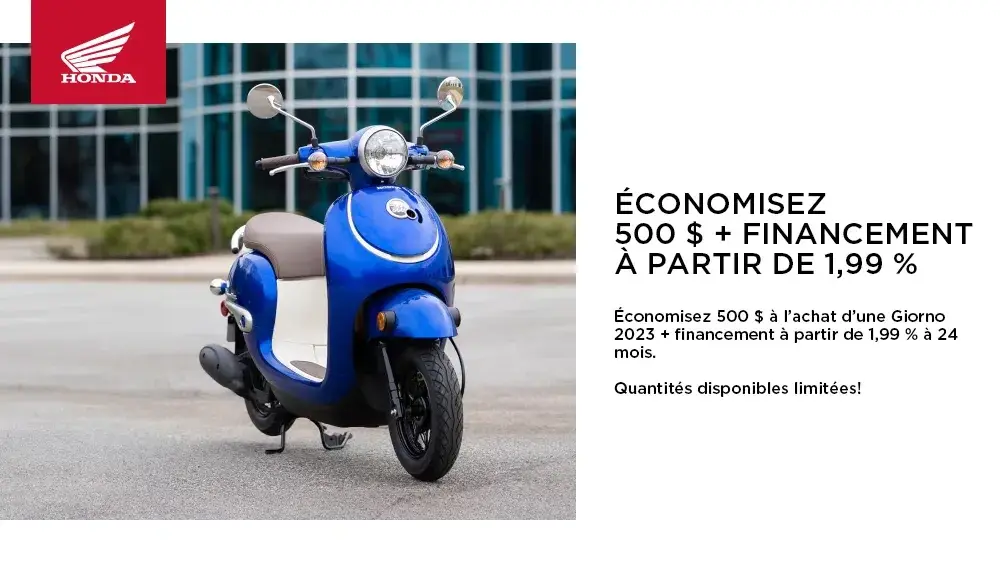 HONDA – Giorno 2023 – ÉCONOMISEZ 500 $ + FINANCEMENT À PARTIR DE 1,99 %