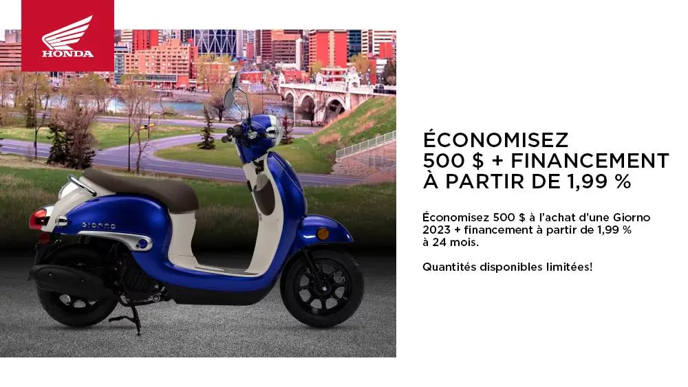 HONDA – Giorno 2023 – ÉCONOMISEZ 500 $ + FINANCEMENT À PARTIR DE 1,99 %