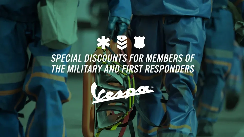 Vespa - Special discounts for members of the military and first responders alt
