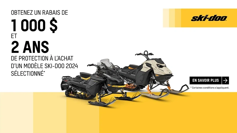 Obtenez un rabais de 1 000 $ et 2 ans de protection à l'achat d'un modèle Ski-Doo 2024 sélectionné alt