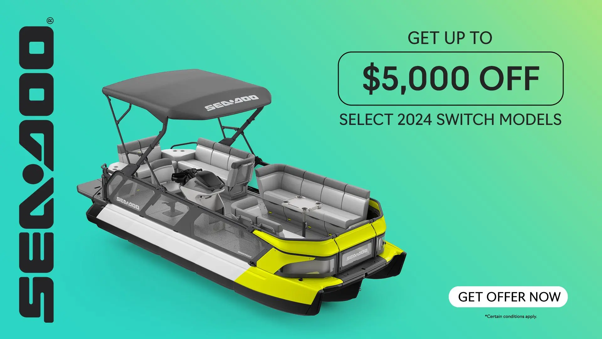 Rebates up to $5,000 on select 2024 Sea-Doo Switch models
