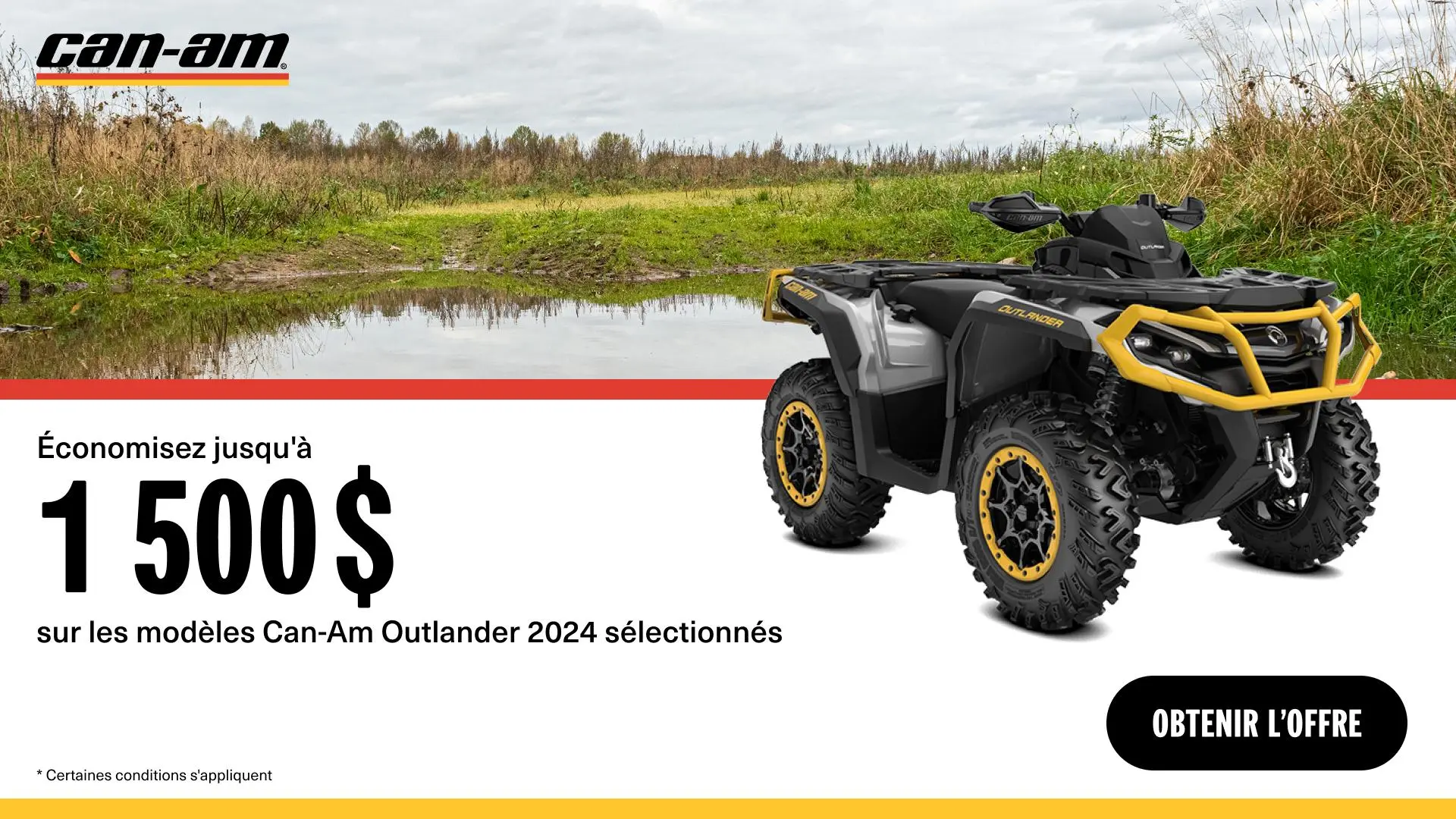 Rabais jusqu’à 1 500 $ sur certains modèles de VTT Can-Am