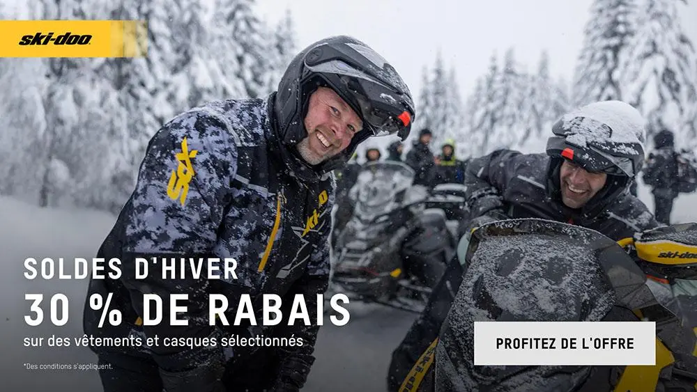 Obtenez 30 % de rabais sur les vêtements et casques Ski-Doo et Lynx