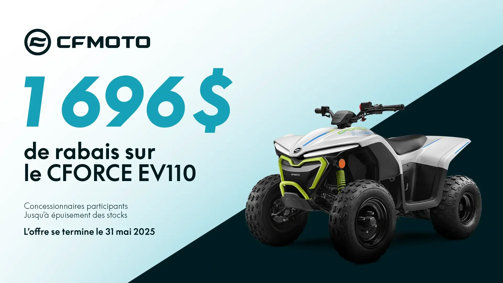 1 696 $ de rabais ou financement 0.99% sur 24 mois