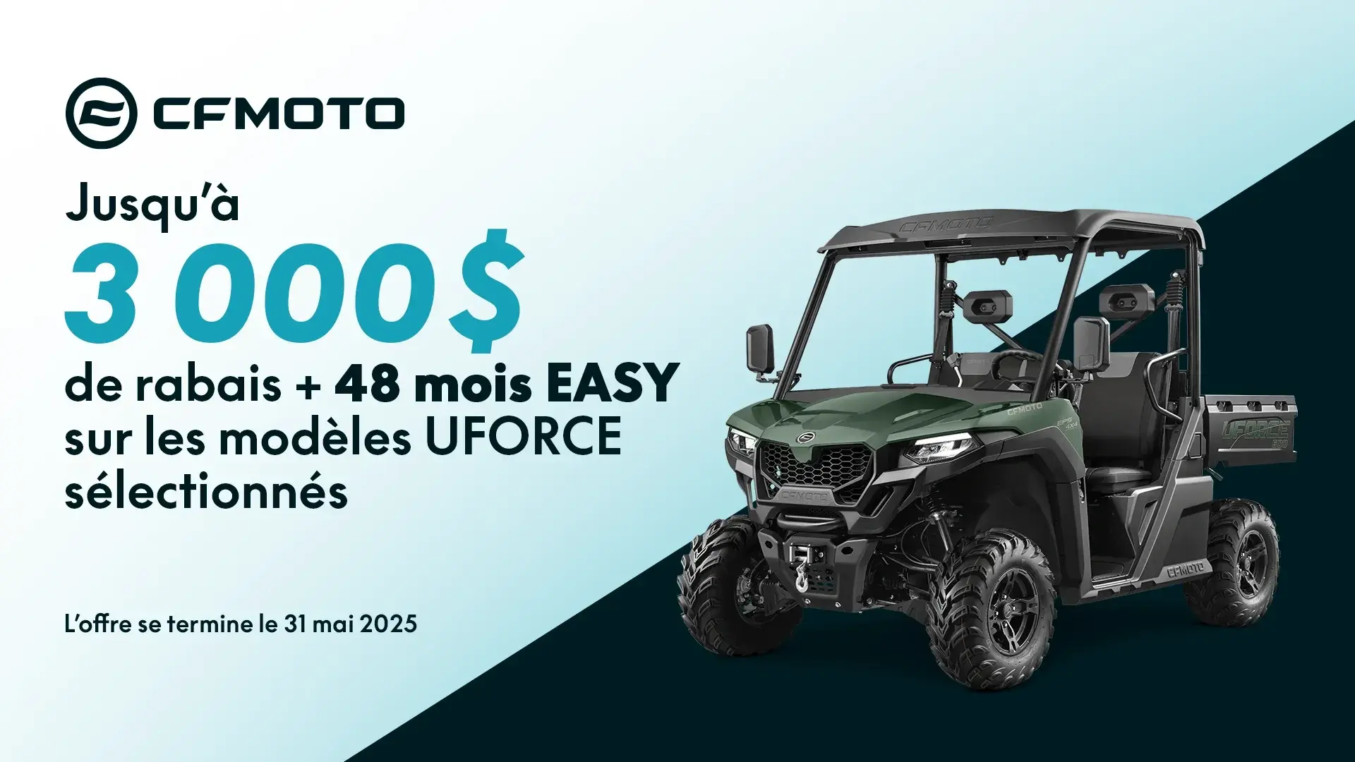 3 000$ de rabais + 48 mois EASY ou financement 3.99% sur 72 mois