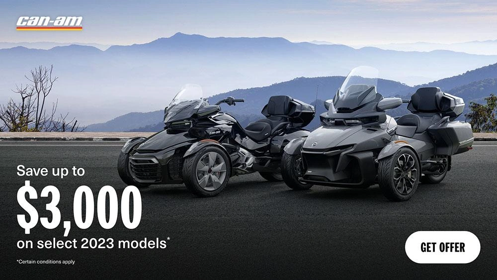 Get a rebate up to $3,000 on select 2023 Can-Am 3-Wheel models alt