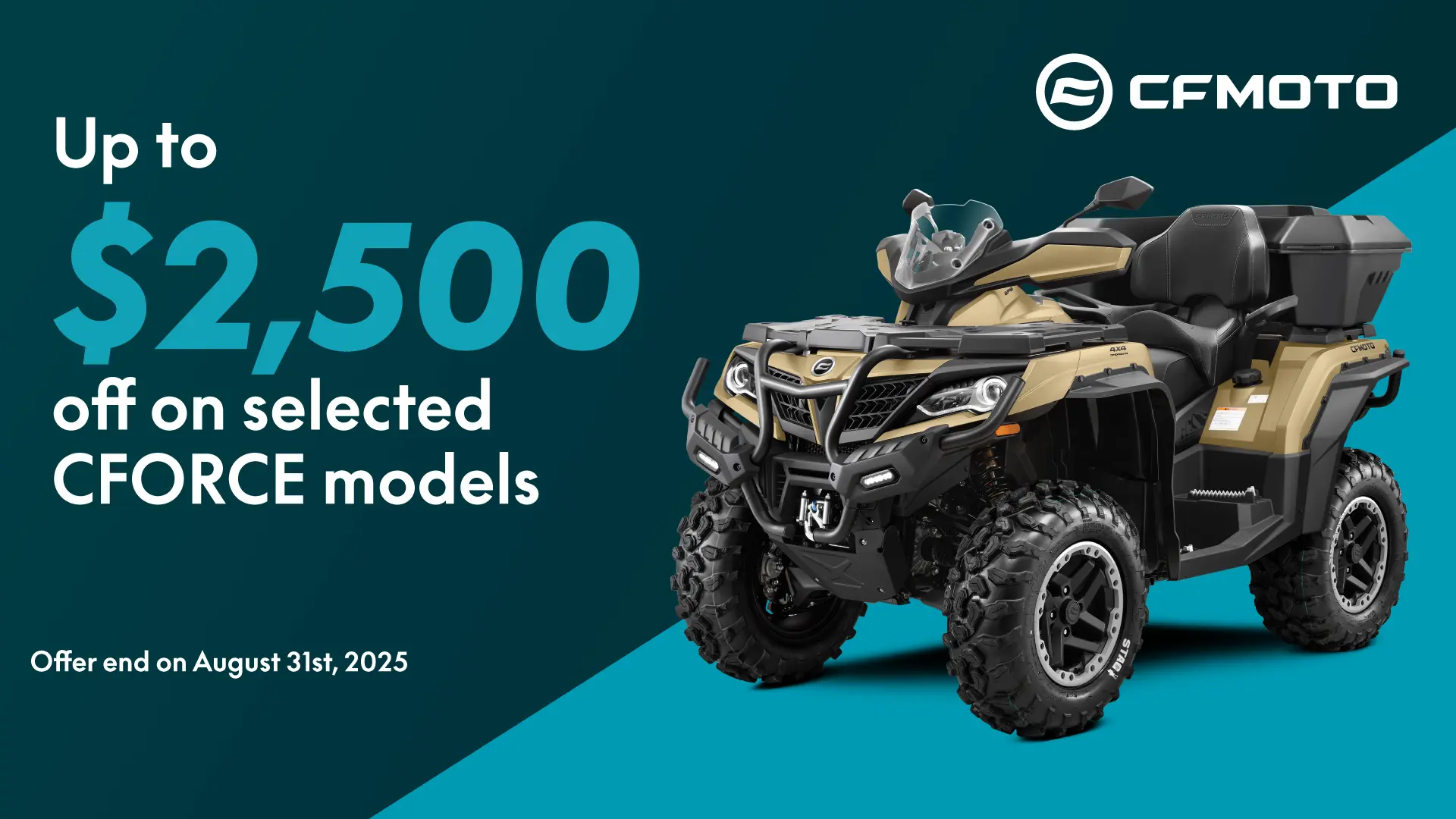CFMOTO - Get up to $2,500 off on select 2024 & prior CFORCE models