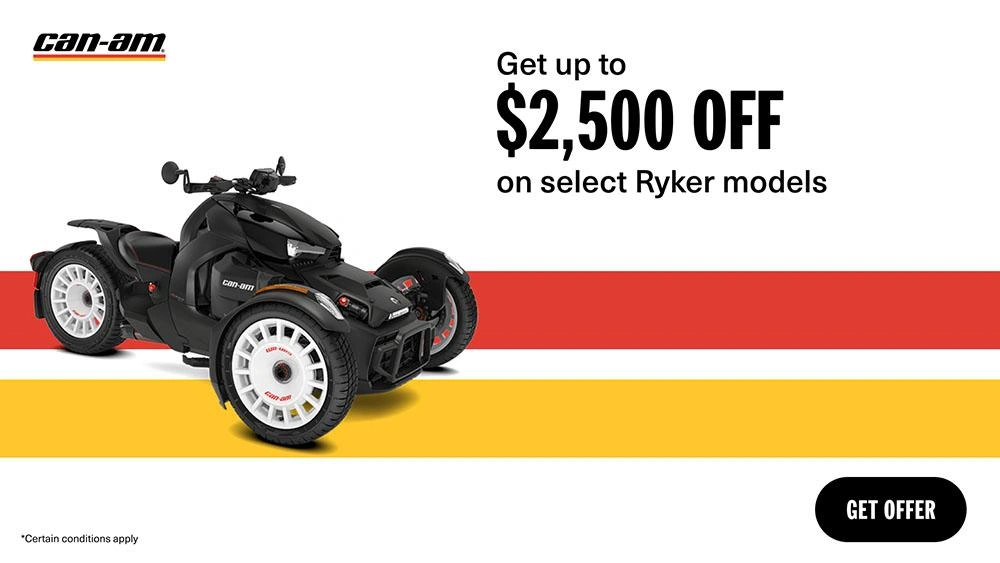 Get a $2,500 rebate on select 2023 Can-Am Ryker models alt