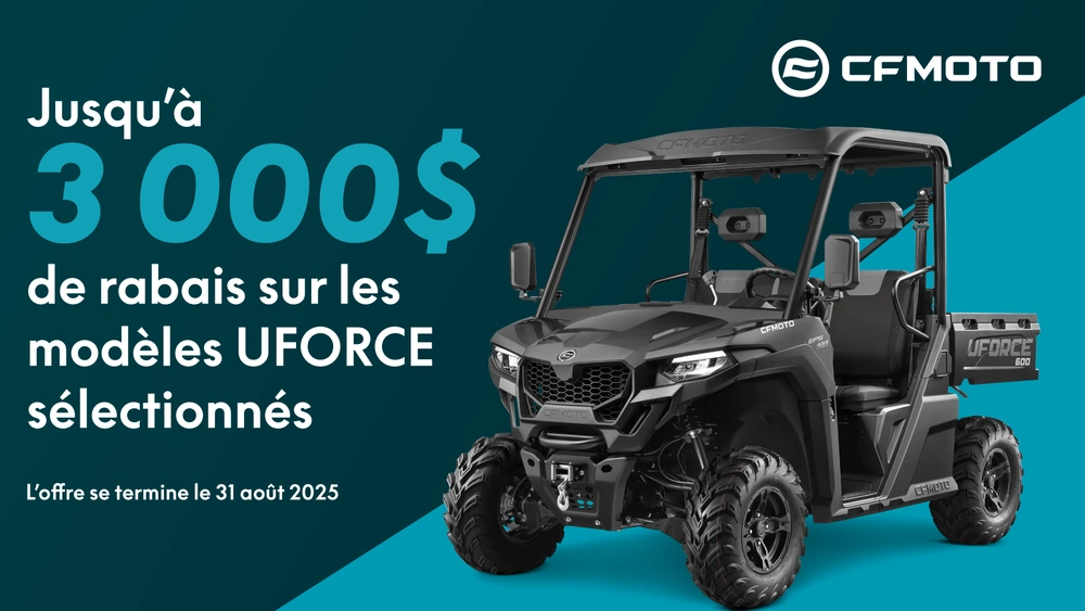 CFMOTO - Recevez jusqu’à 3 000 $ de rabais sur les modèles UFORCE alt