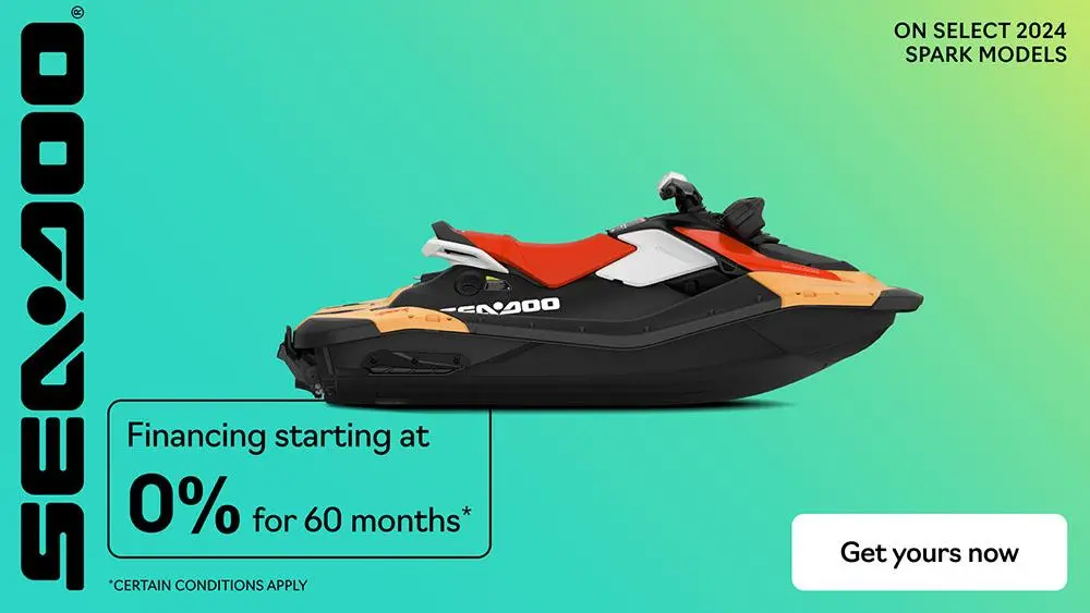 Get financing starting at 0% for 60 months on selected 2024 Spark models