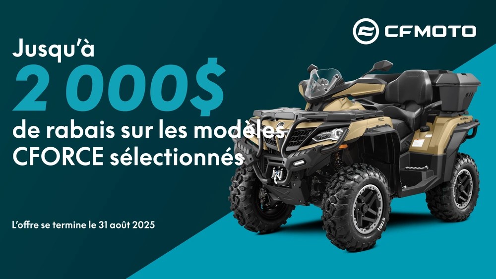 CFMOTO - Get up to $2,500 off on select 2024 & prior CFORCE models alt