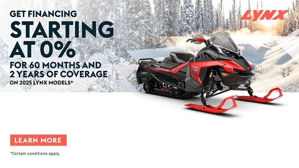 Get financing starting at 0% for 60 months and 2 years of coverage on 2025 Lynx models