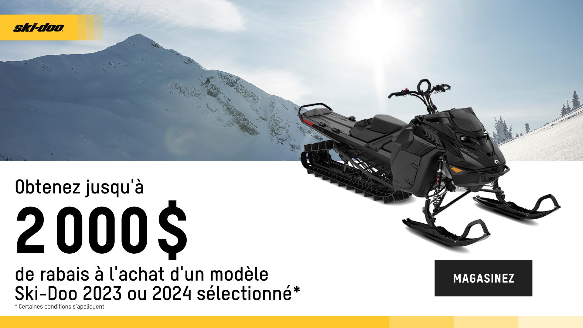 Obtenez jusqu'à 2 000 $ de rabais à l'achat d'un modèle Ski-Doo ou Lynx 2023-2024 sélectionné (deep snow) alt