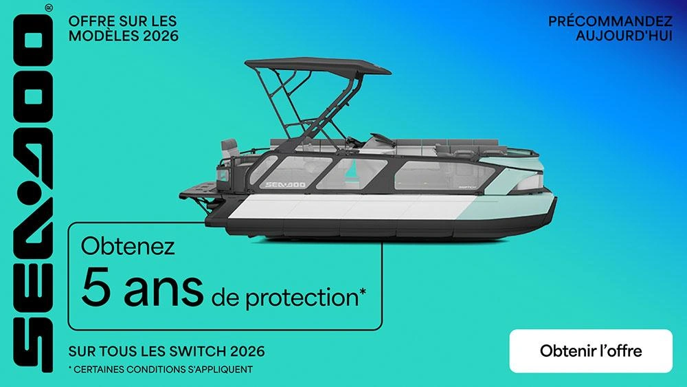 Pré-commandez un Sea-Doo Switch 2026 et obtenez 5 ans de protection alt