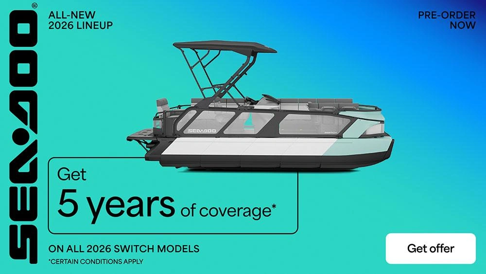 Pre-order and get 5 years of coverage on all 2026 Sea-Doo Switch models alt