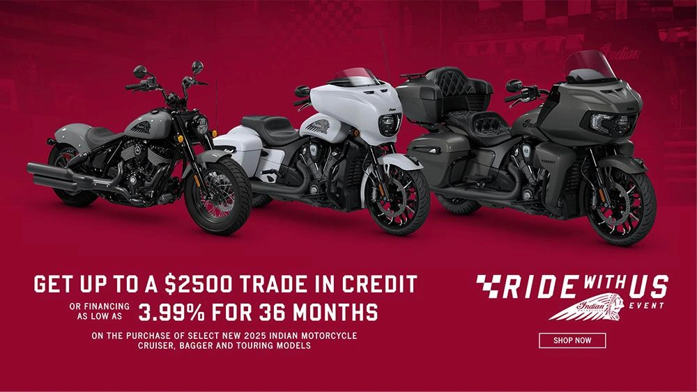 Promotion: Get up to a $2,500 Trade In Credit or Special Financing on Select New 2025 Cruiser, Bagger, & Touring Models. alt