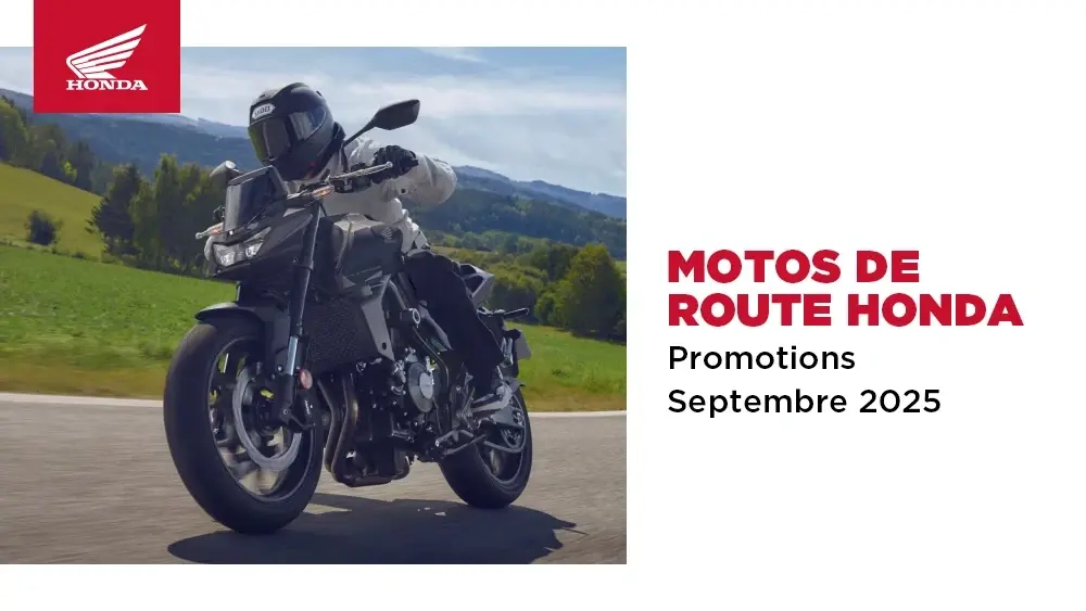 Motos de route Honda– Promotions Septembre 2025