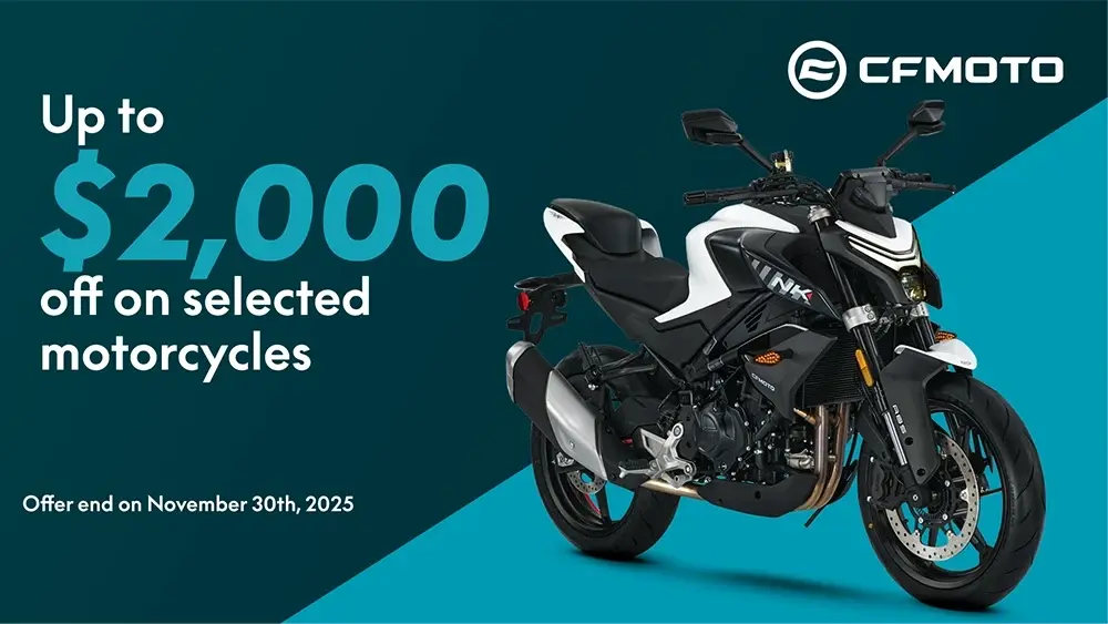 Up to $2,000 off on our selected motorcycles