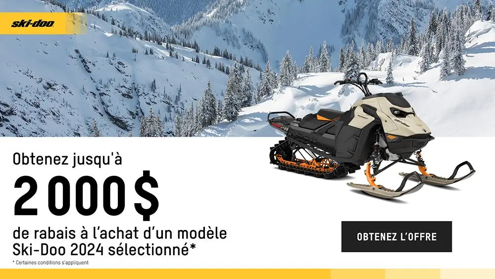 Obtenez jusqu'à 2 000 $ de rabais à l'achat d'un modèle Ski-Doo ou Lynx 2023-2024 sélectionné (deep snow)