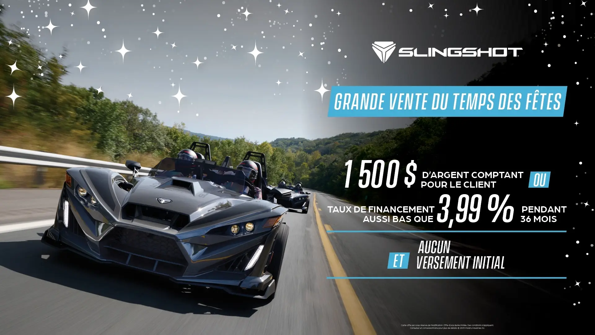 Promotion de financement à 3,99 % ou remise client de 1 500 $