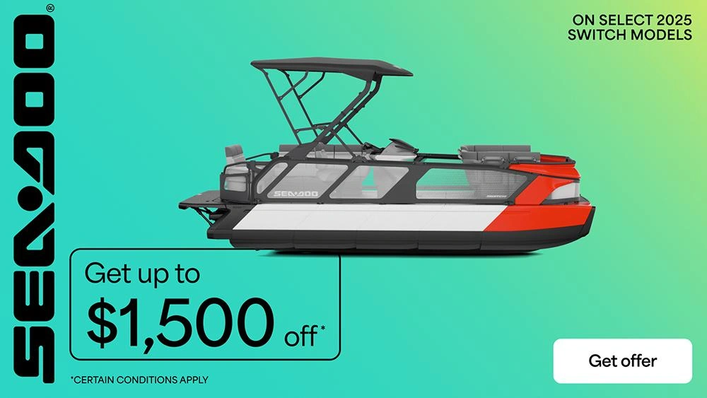 Rebates up to $1,500 on select 2025 Sea-Doo Switch models alt