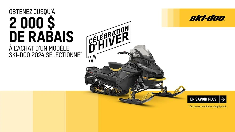 Obtenez jusqu'à 2 000 $ de rabais à l'achat d'un modèle Ski-Doo ou Lynx 2023-2024 sélectionné (trail) alt