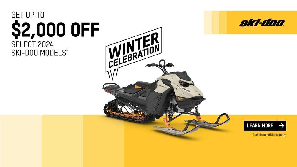 Get a rebate up to $2,000 on Full-Sized 2023-2024 Ski-Doo and Lynx models (deep snow) alt