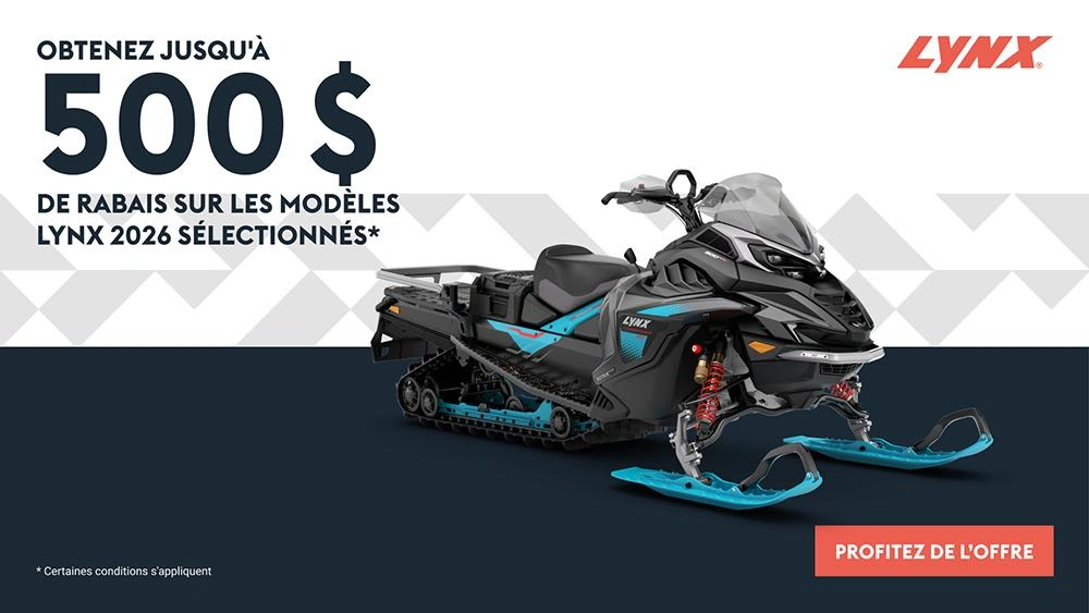 Obtenez 500 $ de rabais ou 2 ans de protection sur les motoneiges Lynx 2026 alt