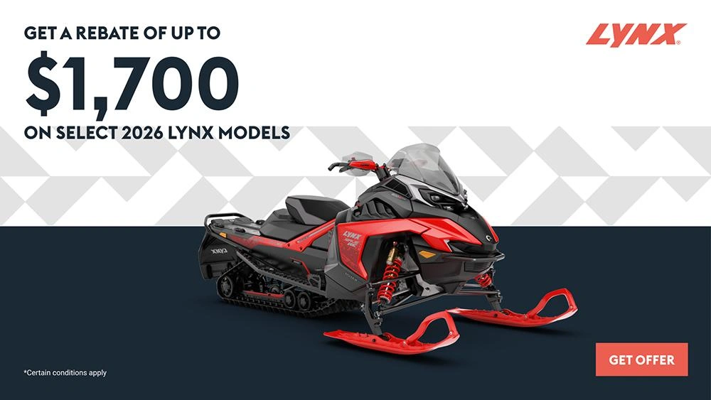 Get a rebate of up to $1,700 on select 2026 Lynx models alt