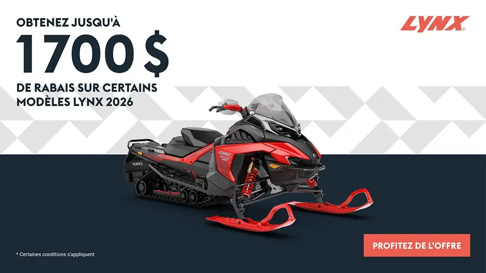 Obtenez jusqu'à 1 700 $ de rabais sur les motoneiges Lynx 2026 sélectionnées