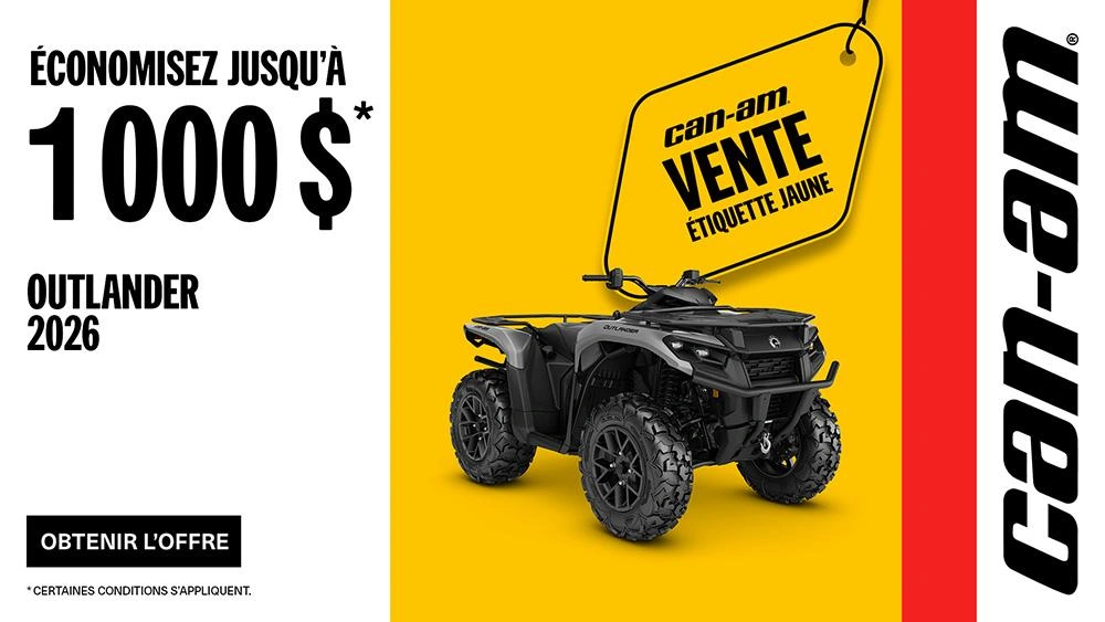 Économisez jusqu'à 1000$ sur certains modèles Outlander 2026 alt