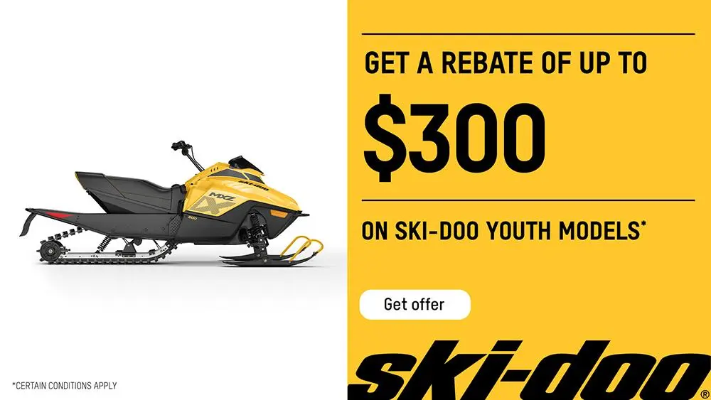 Get a rebate up to $300 on Ski-Doo MXZ 200 model