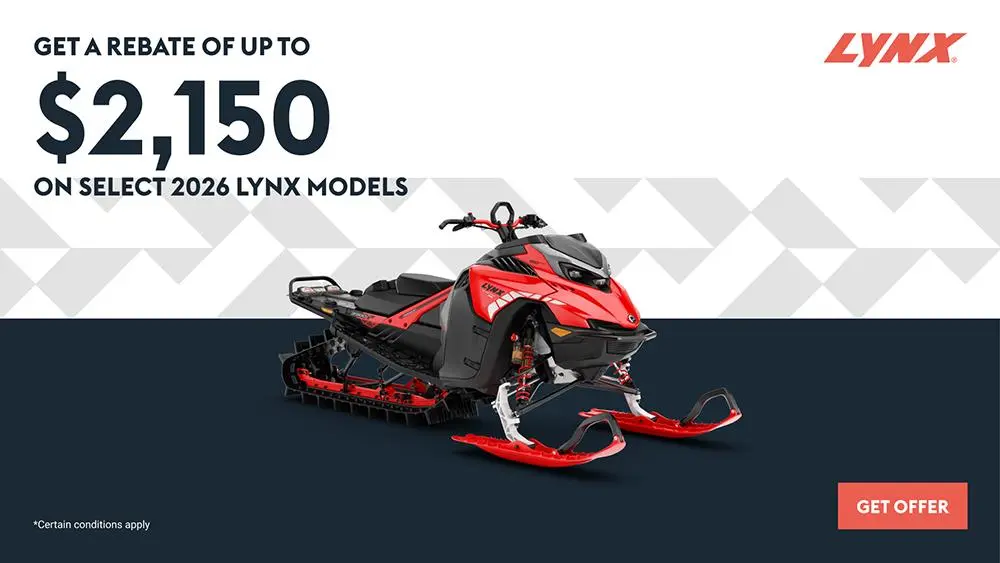 Get a rebate of up to $2,150 on select 2026 Lynx models