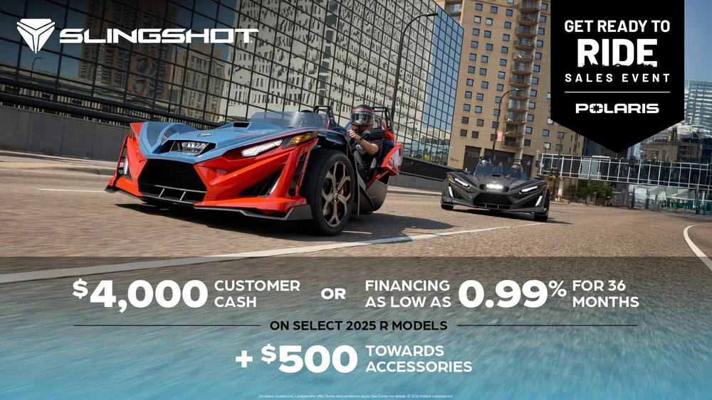$4,000 Customer Cash or Financing offer for Slingshot R Models alt