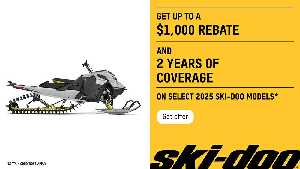 Get up to $1,000 or 2 years of coverage on select 2025 Ski-Doo models - Deep Snow alt