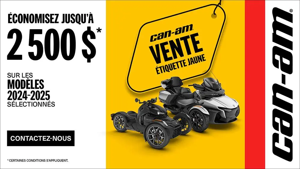 Économisez jusqu'à 2 500 $ sur les modèles 2024-2025 (yellow tag)