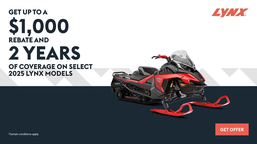 Get up to $1,000 or 2 years of coverage on select 2025 Lynx models - Trail alt