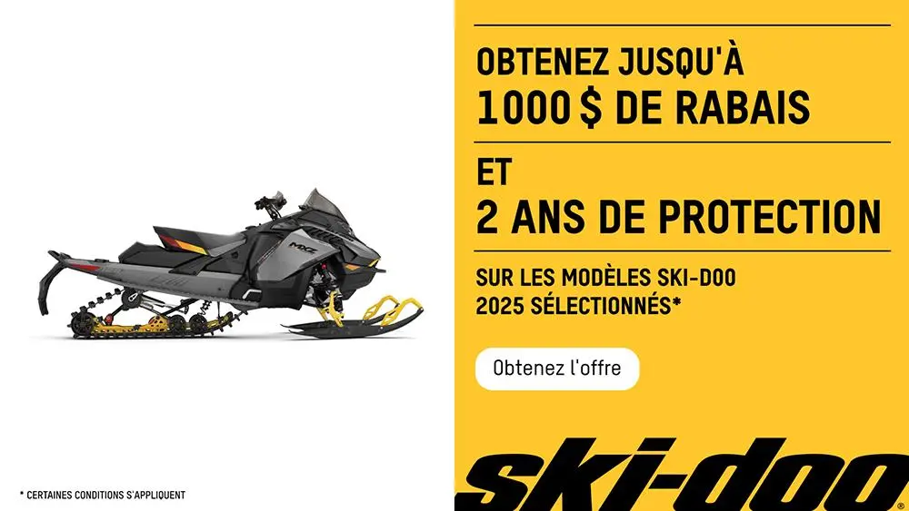 Obtenez jusqu'à 1000 $ de rabais sur les motoneiges Ski-Doo 2025 sélectionnées