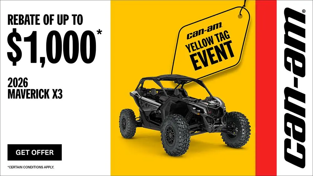 Rebate of up to $1,000 on select 2026 Maverick X3 models