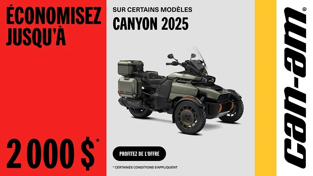 Économisez jusqu'à $2,000 sur certains modèles Canyon 2025 alt