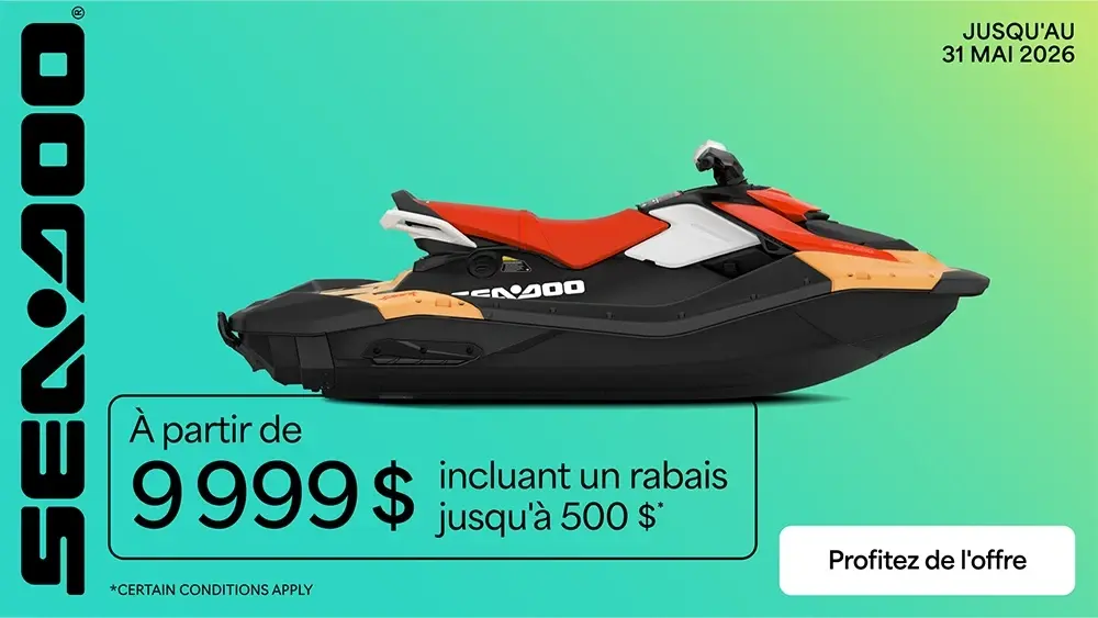 À partir de 9,999$ incluant un rabais jusqu'à 500 $ jusqu'au 31 mai 2026