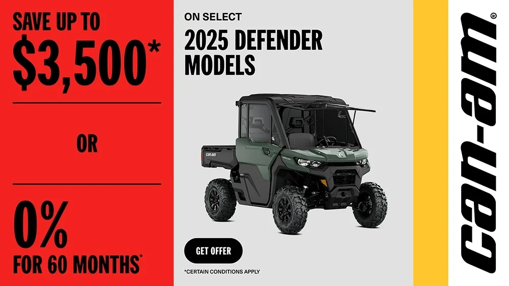 Save up to $3,500 or 0% for 60 months on select 2025 Defender models alt
