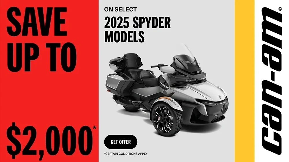 Save up to $2,000 on 2025 Spyder models alt