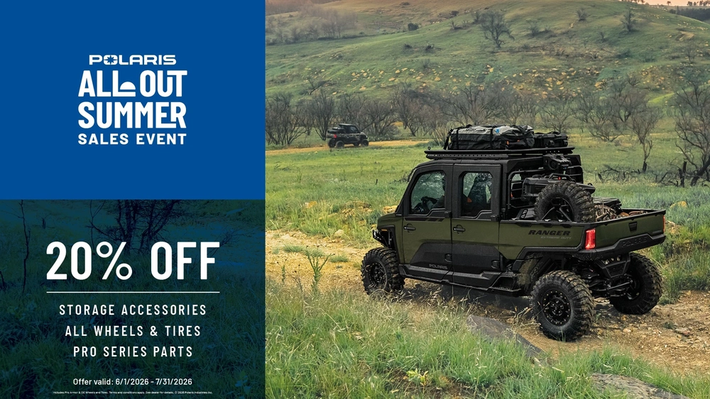 20% off storage accessories, all wheels and tires, and Pro series parts. alt