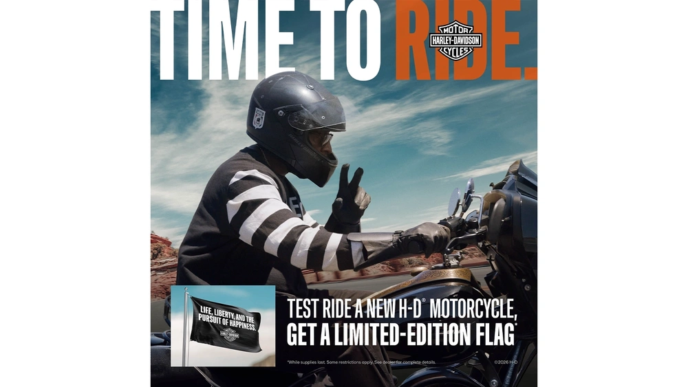 Test ride a new H-Davidson motorcycle, Get a Limited-Edition Flag alt