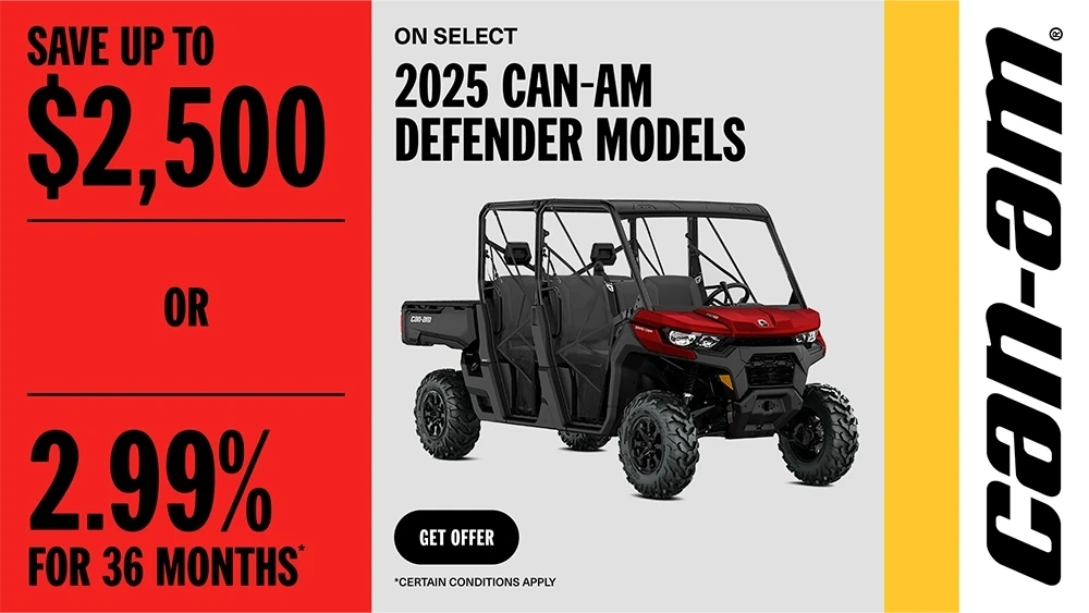 Save up to $2,500 or 2.99% for 36 months on select 2025 Defender models alt
