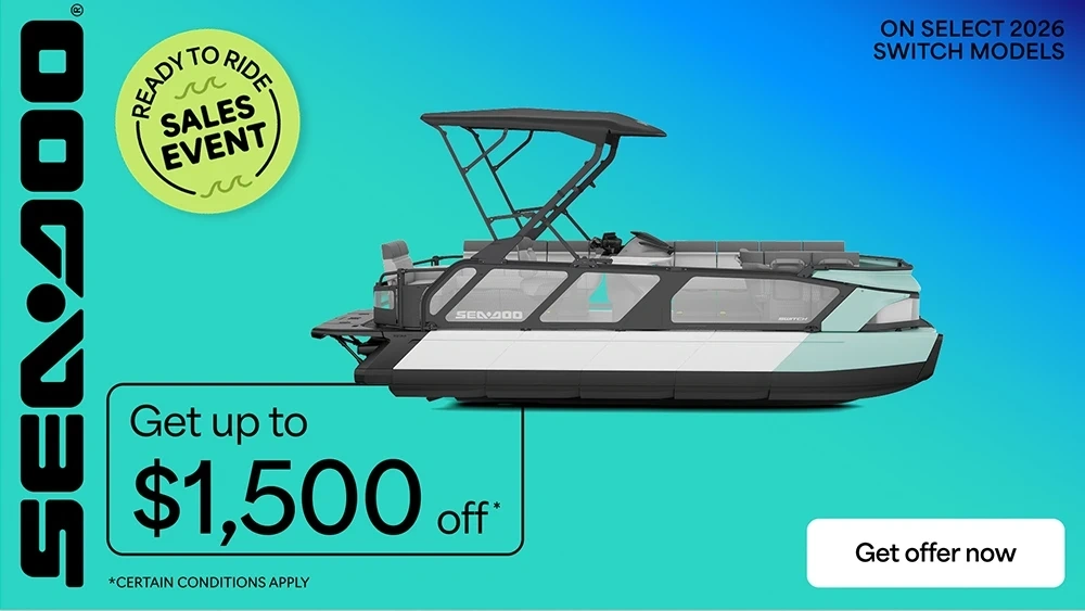 Rebates up to $1,500 on select 2026 Sea-Doo Switch models alt