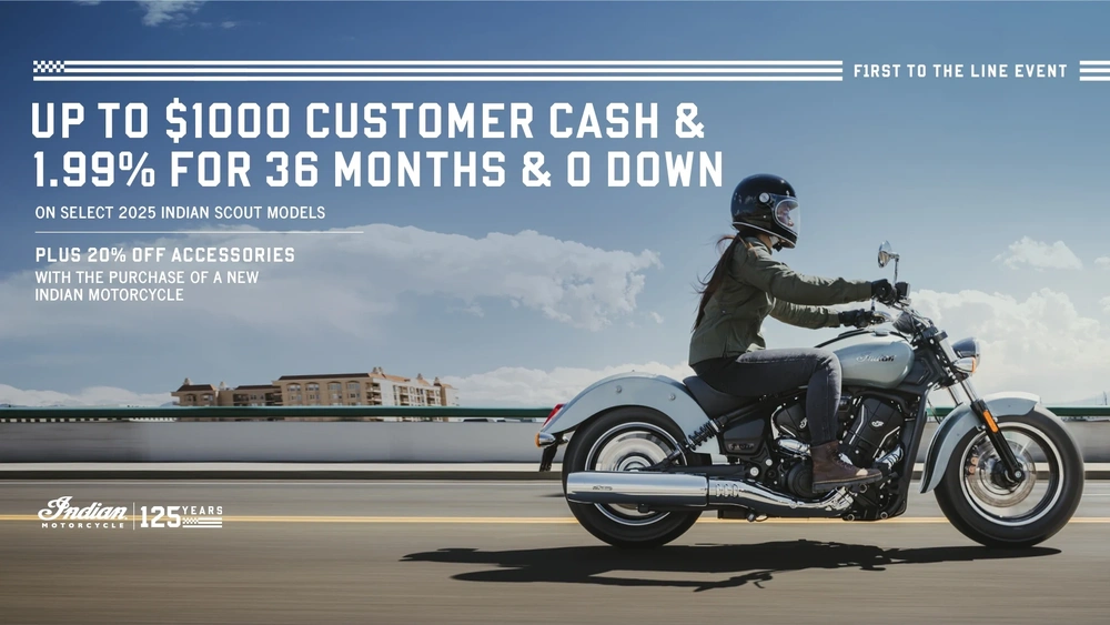 Promotion: Get up to $1000 Customer Cash & 1.99% for 36 months on select 2025 Scout Models alt
