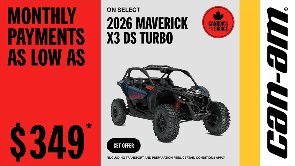 Monthly payment as low as $349 on select 2026 Maverick X3 DS Turbo models alt